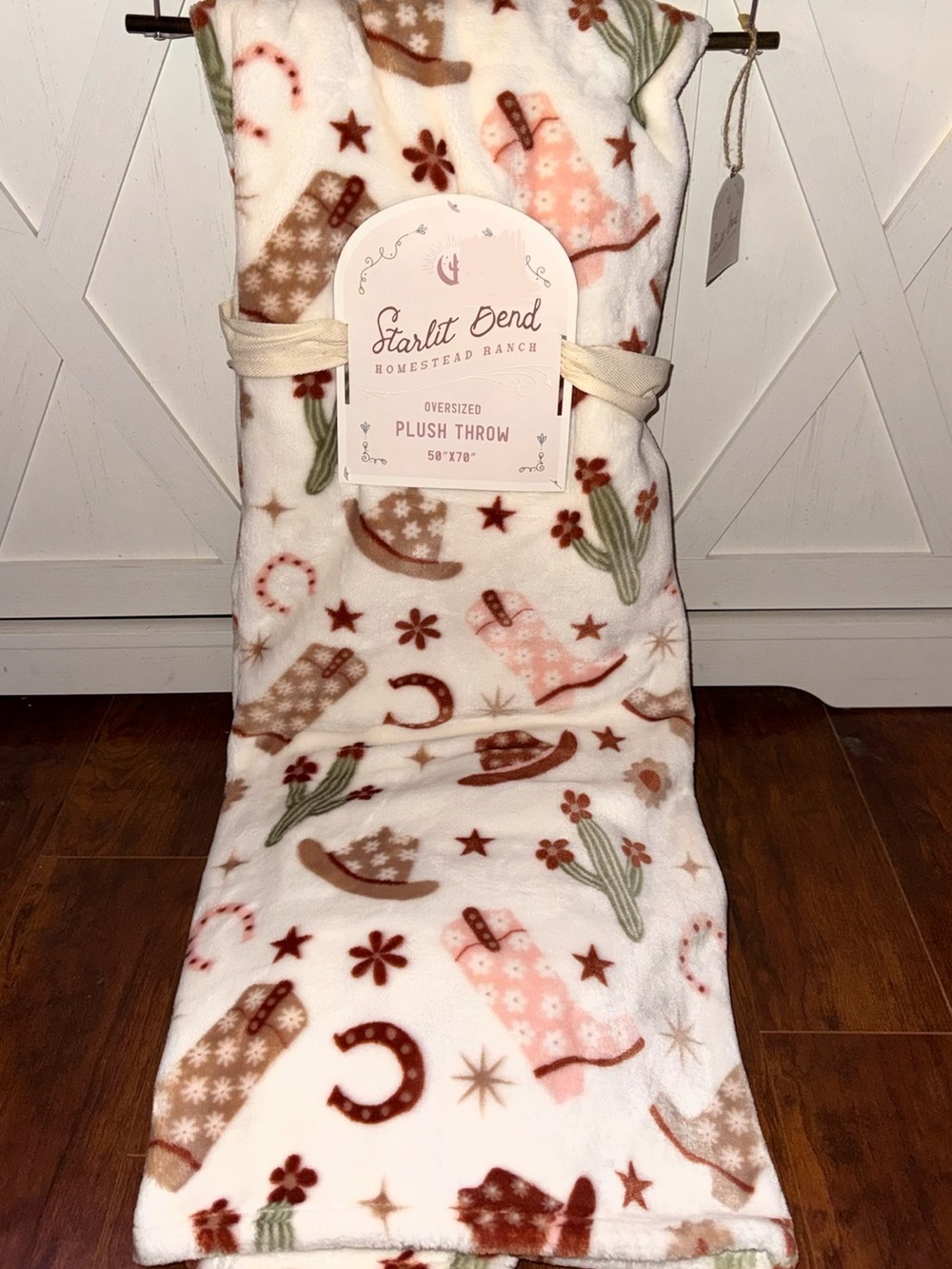 Cactus Cowgirl Plush Throw Blanket